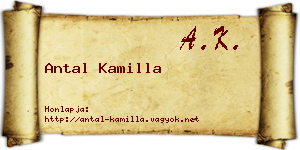 Antal Kamilla névjegykártya